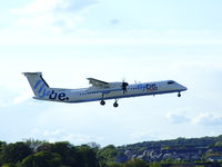 G-ECOC @ EGPH - Flybe Dash 8Q-402 On finals for runway 06 - by Mike stanners