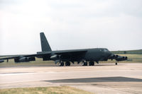 59-2570 @ EGDM - B-52G Stratofortress, callsign Jambo 12, of 2nd Bomb Wing at Barksdale AFB joining the active runway at the 1990 Boscombe Down Battle of Britain 50th Anniversary Airshow. - by Peter Nicholson