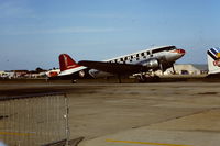 G-AMPY @ EGVA - Painted and marked as Northwest NW21711 for the International Air Tattoo in 1985 which celebrated 50 years of DC-3's - by Roger Winser