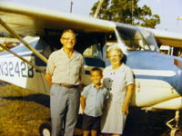 N3242B - Picture is from Skylane Airport, Evansville, IN. Dated 1968 on cross country trip from Doylstown, Pa. Mother-in-law, Son & Father-in-law. Still have good memorys from N3242B - by William H. Adamec   (BILL)