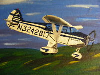 N3242B - My first attempt as an artest I did get better. Sorry about the wheel pants. Thought they looked good. Picture was painted in 1971 in New Orleans. Painting by William H. Adamec - by William H. Adamec