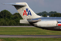 N516AM @ ORF - Tail shot of American Airlines N516AM (FLT AAL682) from Dallas/Fort Worth Int'l (KDFW) taxiing to the gate. You can see that the engine is canted upward and that there is a vortex generator on it. - by Dean Heald