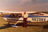 N8298X - Just found this 1973 photo of me with this fine old plane. The corn in the background was the runway marker for this grass strip in central Indiana. A real inducement to stick all landings straight.
This was right after successful solo. - by Carl Borden