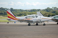 G-KEYS @ EGFH - Visiting Piper Aztec of Giles Aviation Ltd. - by Roger Winser