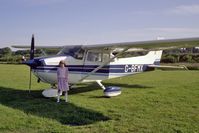 G-BFMX @ EGHN - Reims Cessna F172N Skyhawk and Louise at Sandown, Isle of Wight , UK. - by Malcolm Clarke