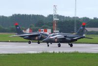 E146 @ EGSH - Dornier Alpha Jets, 314-RR and 705-LE of the French Air Force prepare to take off in formation. - by Graham Reeve