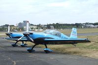 G-ZXCL @ EGLF - Extra EA-300L of the Selex Galileo 'Blades' flying for the RAFA at Farnborough International 2010