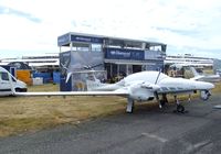 OE-FFM @ EGLF - Diamond DA-42MNG Guardian - here to be operated as UAV - at Farnborough International 2010