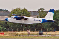 G-BJWO @ EGBW - Revised Colours for 1973 Fairey Britten-norman Ltd BN2A-26 ISLANDER, c/n: 334 doing touch and gos at Wellesbourne - by Terry Fletcher