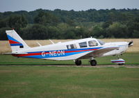 G-NEON @ EGTF - Piper Cherokee Six Ex D-EMKW at Fairoaks - by moxy