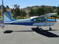 N8612B @ POC - Tied down and parked by east transient parking fence - by Helicopterfriend