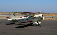 N250YM @ KSQL - 1994 Classic Aircraft Corp WACO YMF taxiing at San Carlos, CA - by Steve Nation