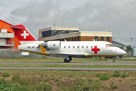 HB-JRC @ EGGW - Swiss Air Ambulance Bombardier Challenger 604, c/n: 5540 at Luton - by Terry Fletcher