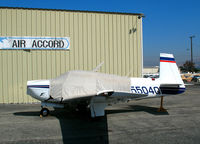 N5504Q @ KRHV - 1965 Mooney M20E minus prop with cockpit covered - by Steve Nation