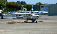 N10975 @ KHWD - Crudely-taped registration on all aluminum 1973 Cessna 150L - by Steve Nation