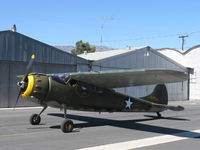 N9848A @ SZP - 1950 Cessna 190 as U.S. Army LC-126, Jacobs R-755-A2 300 Hp radial upgrade, beautiful bump cowl - by Doug Robertson