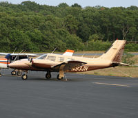 N93JN @ CQX - The classic early 1980s brown and tan blends in well with the sand and sunset at Chatham, Cape Cod. - by Daniel L. Berek