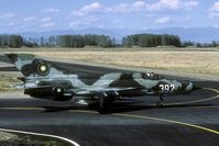 392 @ LBPG - During Co-operative Key 2001 this was a MiG-21 in this 'one off' colorscheme. Note also the non standard colors in the roundel. - by Joop de Groot