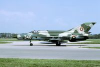 340 @ LBPG - When the Bulgarian AF decided not to use a double serials in their inventory the serial number of this MiG was changed from the last three of the construction number into 340. - by Joop de Groot