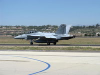 165794 @ CMA - Boeing F/A-18F SUPER HORNET, two General Electric F414-GE-400 Turbofans, 14,000 lbf each, 22,000 lbf each with afterburners, taxi to Rwy 26 - by Doug Robertson