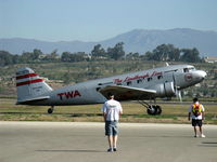 N1934D @ CMA - 1935 Douglas DC-2 SKYLINER in TWA livery as NC13711, two Wright Cyclone 9 R-1820G2-3&5 760 Hp each, reputed to be the ONLY DC-2 still flying, taxi after landing Rwy 26 - by Doug Robertson