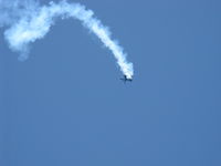 N540BE @ CMA - McCommon CHRISTEN EAGLE II, Lycoming IO-540 300 Hp upgrade, extreme aerobatics-sliding sideways - by Doug Robertson