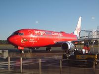 VH-VUA @ YBCG - This Virgin Blue Boeing 737-800 had just arrived at Coolangatta (Gold Coast) airport to operate the service on which I was returning to Melbourne. - by red750