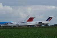 F-GIOG @ EGSH - Parked at Norwich minus engines. BAe 146 and Boeing 737 in back ground. - by Graham Reeve