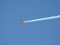 N341MR @ CMA - Beech D-45 as T-34B MENTOR, Continental IO-550-B 300 Hp upgrade, flyover with smoke - by Doug Robertson