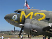 N45366 @ CMA - 1943 Douglas C-53D SKYTROOPER 'D-DAY DOLL', two Curtiss-Wright R-1820-56 Cyclones 1,200 Hp each, nose art - by Doug Robertson