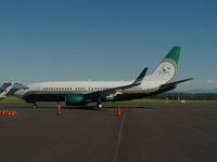 N737WH @ TRI - Miami Dolphins 737 parked at Tri-Cities Airport, Blountville, TN over Labor Day Weekend