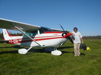 F-GDIH - F-GDIH with pilot Pete Bennett in front of club house at Aero Club de la Creuse near Gueret in the Limousin region of France - by Lindsay Bennett