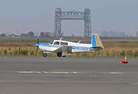 N828DP @ KAPC - Locally-based 1983 Mooney M20J taxis past Napa River RR bridge - by Steve Nation