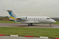 P4-SAT @ EGGW - 2008 Bombadier Canadair CL 605, c/n: 5762 at Luton - by Terry Fletcher
