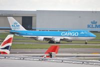 PH-CKB @ EHAM - KLM Cargo waiting for departure clearance - by Robert Kearney