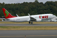 HL8235 @ KBFI - New Korean low cost carrier, T'Way Air, took delivery of a brand new 737-8KG on Sept. 10th, 2010. Aircraft seen departing BFI on its delivery journey.  Serial number: 39448 Line number: 3362 - by Joe Walker
