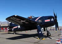 N14HP @ KRTS - Race #14 F8F-1 as Marines P-14 for Unlimited Class race @ 2009 Reno Air Races - note the BEAR pilot! (NL14HP) - by Steve Nation