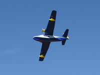 N44HQ @ CMA - 1950 Grumman HU-16B ALBATROSS, two Wright R-1820-76A 1,425 hp, high-speed flash pass - by Doug Robertson