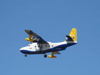 N44HQ @ CMA - 1950 Grumman HU-16B ALBATROSS, two Wright R-1820-76A 1,425 Hp each, down & dirty low-speed pass - by Doug Robertson