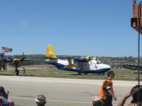N44HQ @ CMA - 1950 Grumman HU-16B ALBATROSS, two Wright R-1820-76A 1,425 Hp each, taxi back - by Doug Robertson