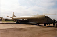 XV230 @ EGVA - Nimrod MR.2, callsign Victor 3 Juliet, of 201 Squadron based at RAF Kinloss  on display at the 1997 Intnl Air Tattoo at RAF Fairford. - by Peter Nicholson