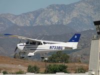 N733BG @ POC - Airbourne after take off from runway 26L - by Helicopterfriend