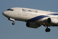 4X-EKO @ EBBR - Arriving of flight LY331 to RWY 25L