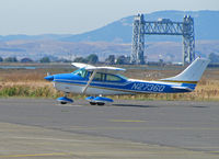 N2736Q @ KAPC - Locally-based 1967 Cessna 182K taxiing for takeoff past Napa River RR bridge - by Steve Nation