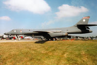 85-0064 @ EGVA - B-1B Lancer, callsign Jayhawk 51, of 127th Bomb Squadron Kansas Air National Guard on display at the 1997 Intnl Air Tattoo at RAF Fairford. - by Peter Nicholson