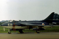WV267 @ MHZ - Hunter GA.11 of FRADU's Blue Herons aerobatic display team at the 1978 RAF Mildenhall Air Fete. - by Peter Nicholson