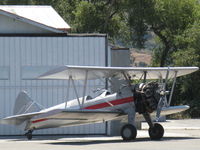 N65124 @ SZP - 1943 Boeing Stearman A75N1 'Spirit of OPEC', P&W R-985 Wasp Jr. (by Jacobs) 450 Hp upgrade, square wingtips, Experimental class, apres-smoke - by Doug Robertson