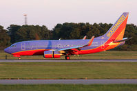N202WN @ ORF - Southwest Airlines N202WN (FLT SWA1414) rolling out on RWY 5 after arrival from Las Vegas McCarran Int'l (KLAS).