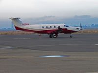 N25NX @ KAPC - Niner Leasing 2009 PC-12/47E arriving at Napa, CA from KOAK on visitors rampd - by Steve Nation