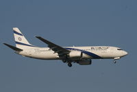 4X-EKI @ EBBR - Flight LY331 is descending to RWY 02